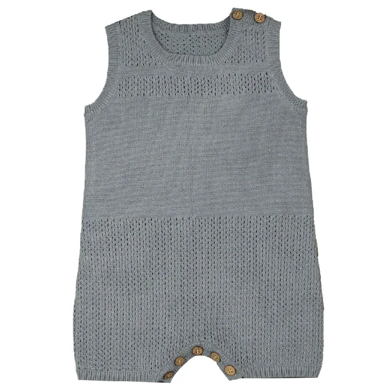 - Car dog seat beltNoma Powder Blue Pointelle Knit Baby Romper