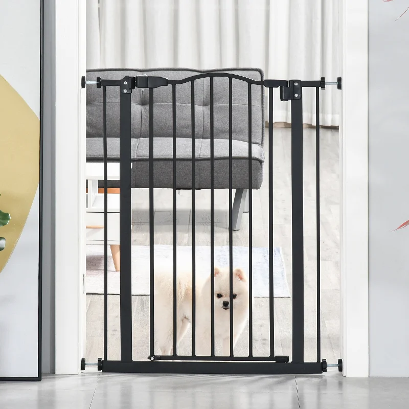  . **Dog toy sound ball**PawHut 74-84cm Adjustable Metal Pet Gate Safety Barrier w/ Auto-Close Door Black