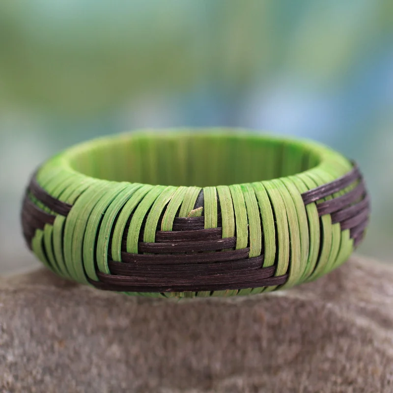 ---Olive Hills Handmade Modern Natural Fiber Bangle Bracelet