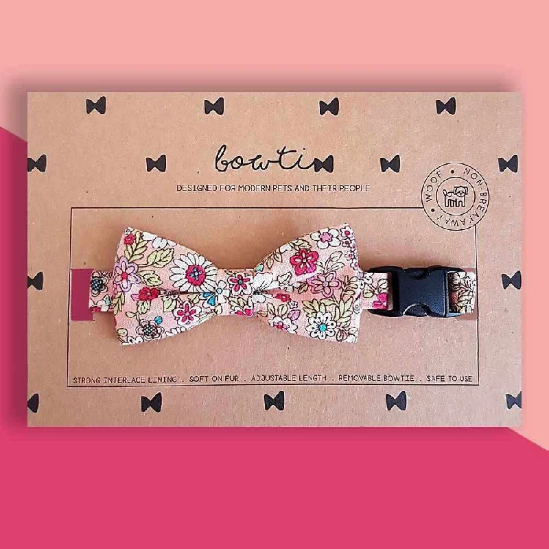 - Pet fence foldable indoorBowtix Handmade Dog Collar With Removable Bowtie - Gardenful of Pink