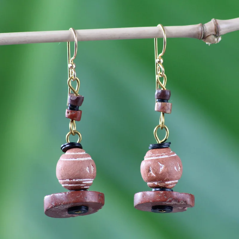 ---Nigerian Belles Handcrafted Ceramic Dangle Earrings