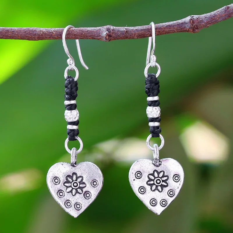 - Remote interactive pet feederTribal Hearts Handcrafted Silver Heart Earrings