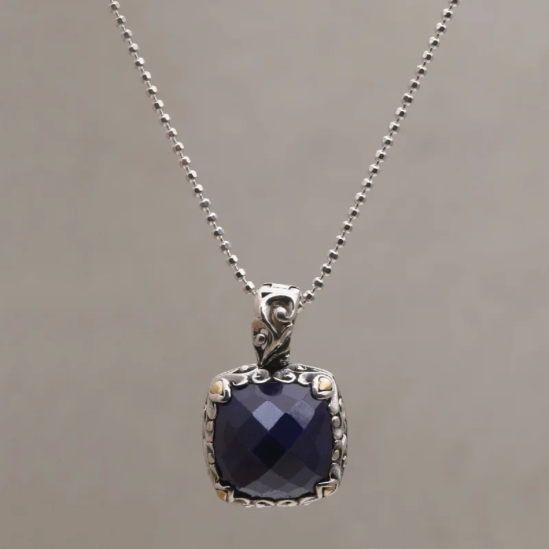 - ​​Pet toys under    yuanMajestic Eden Sapphire and Gold Accented Sterling Silver Pendant Necklace