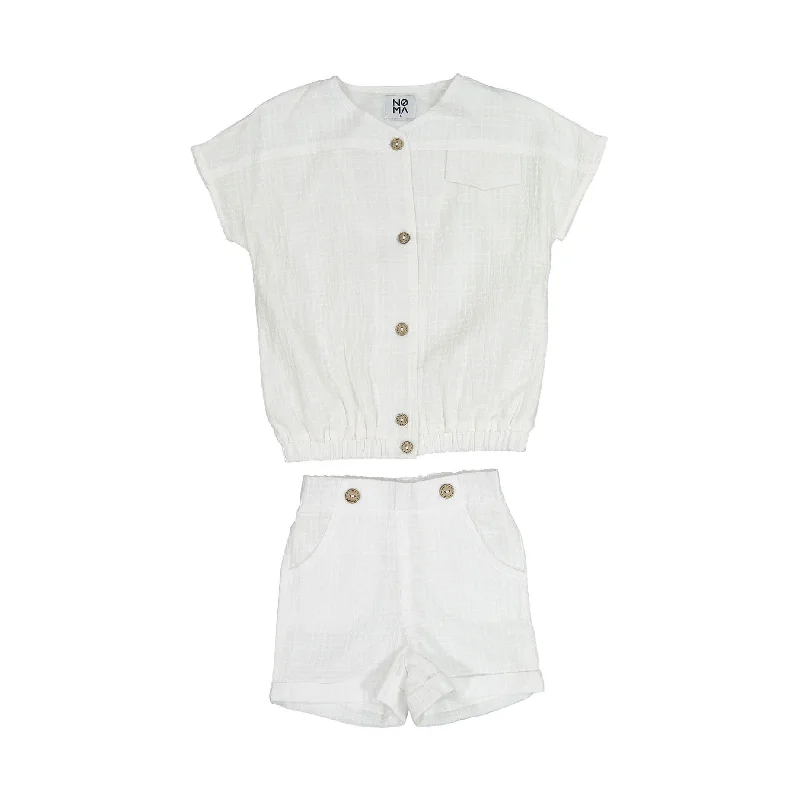  -Non-contact cat thermometerNoma White Plaid Texture Muslin Button Detail Shirt Set