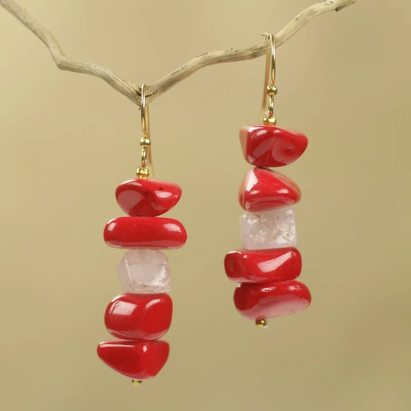 - Pet tear stain cleaning wipesRed Velvet Red Agate Handcrafted African Dangle Earrings