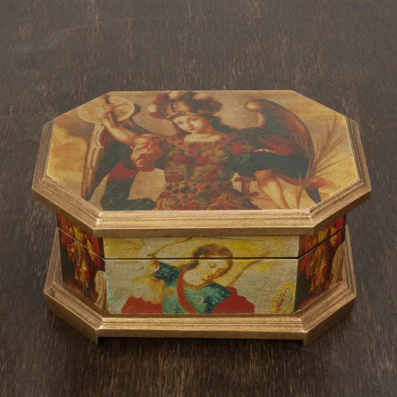 - Postoperative pet anti-licking Elizabethan collarArchangels Decoupage Wood Jewelry Box with Angels