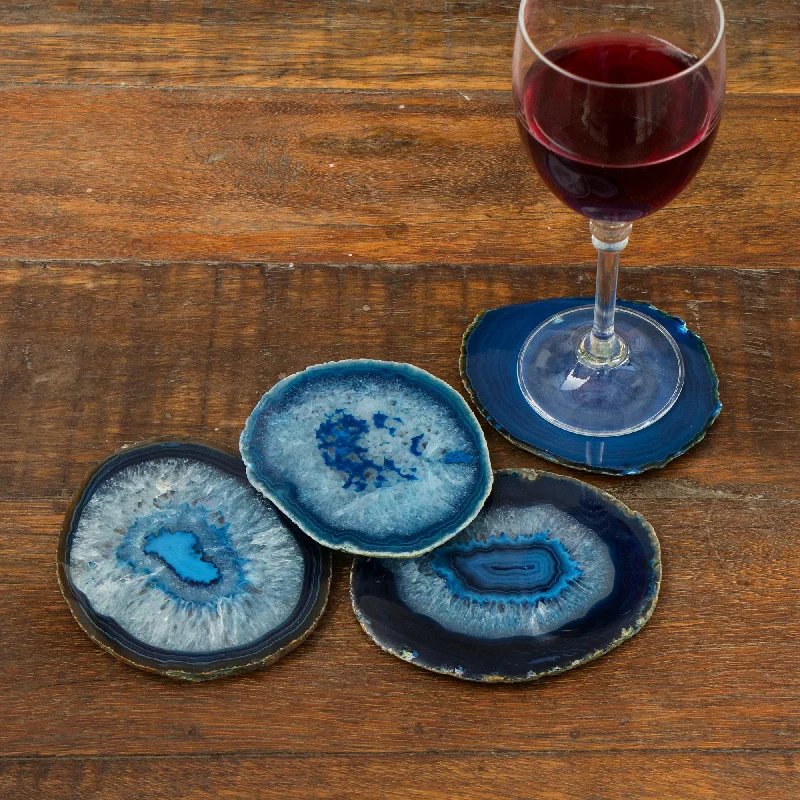 - Summer pet ice matFreckles Natural Blue Agate Coasters (Set of 4) from Brazil