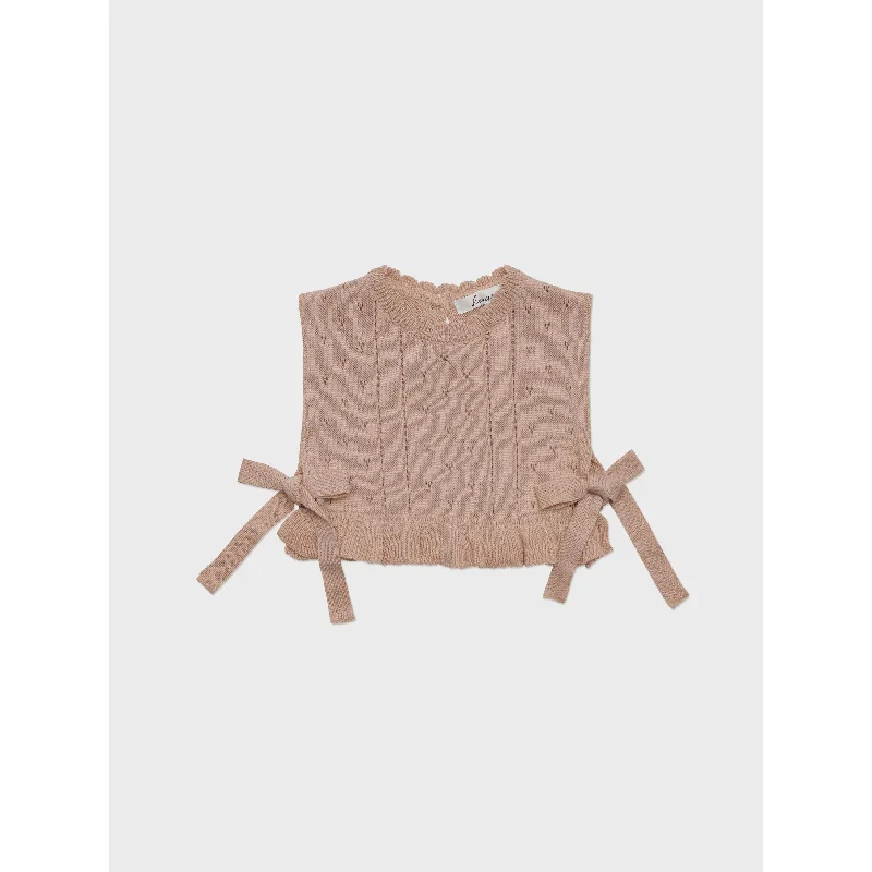 - Organic cotton dog bibsLouisiella Baby Davian Knit Vest- Pink