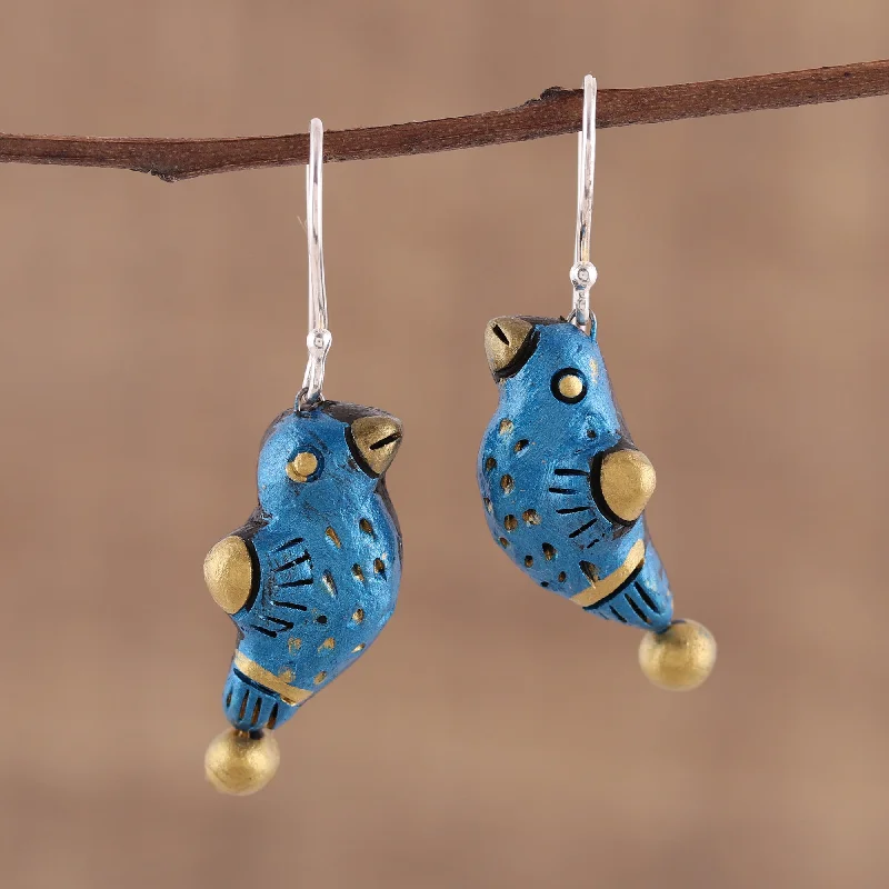 - Durable nylon dog leash wholesaleDancing Sparrow Hand Crafted Terracotta Blue Bird Earrings from India