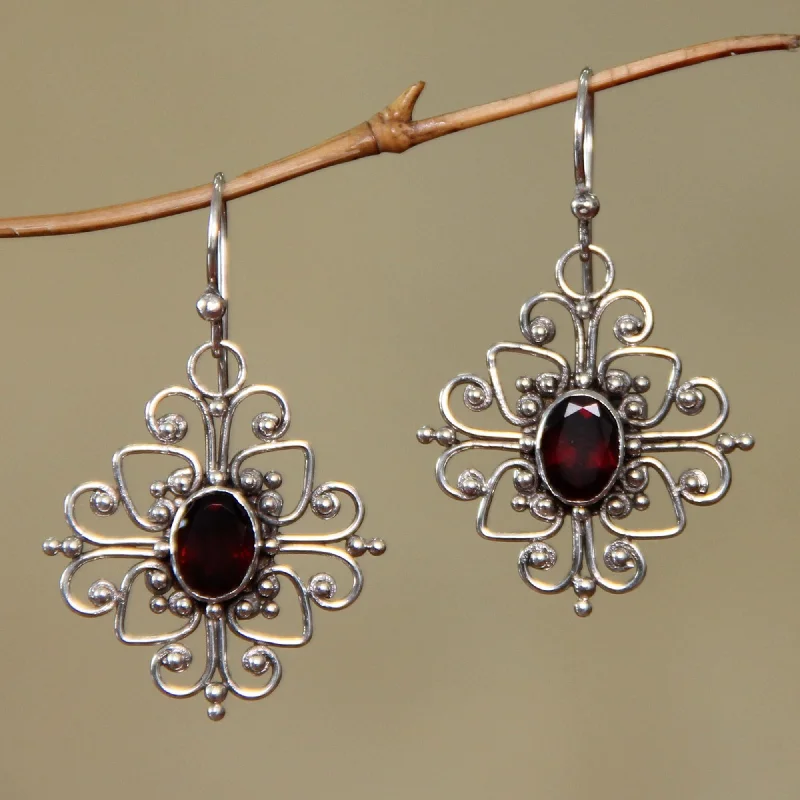 - Teething and chewing toys for puppiesRadiant Blossom Hand Made Garnet and Sterling Silver Dangle Earrings