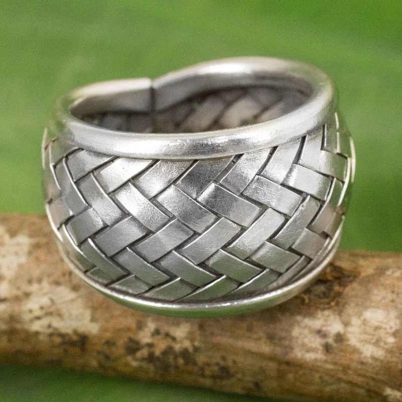 - Deodorizing cat litter tofu litterWeaving Fantasies Modern Silver Band Ring with Woven Textures Crafted by Hand