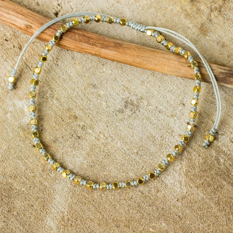 - Natural latex pet mattressGrey Boho Chic Fair Trade Handcrafted Gold Accent Macrame Bracelet