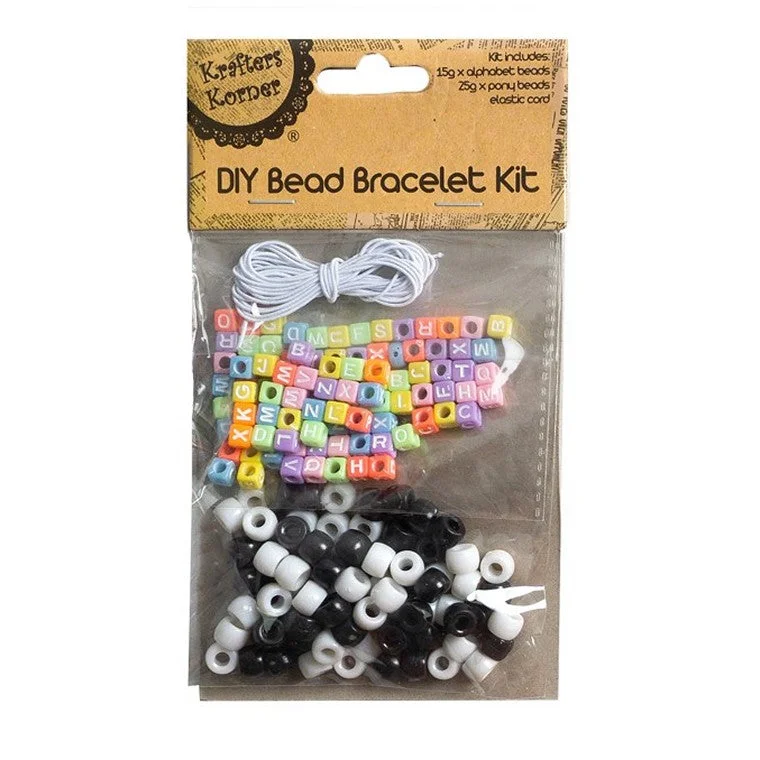 ---DIY Bead Bracelet Kit, 3 Asstd Colours