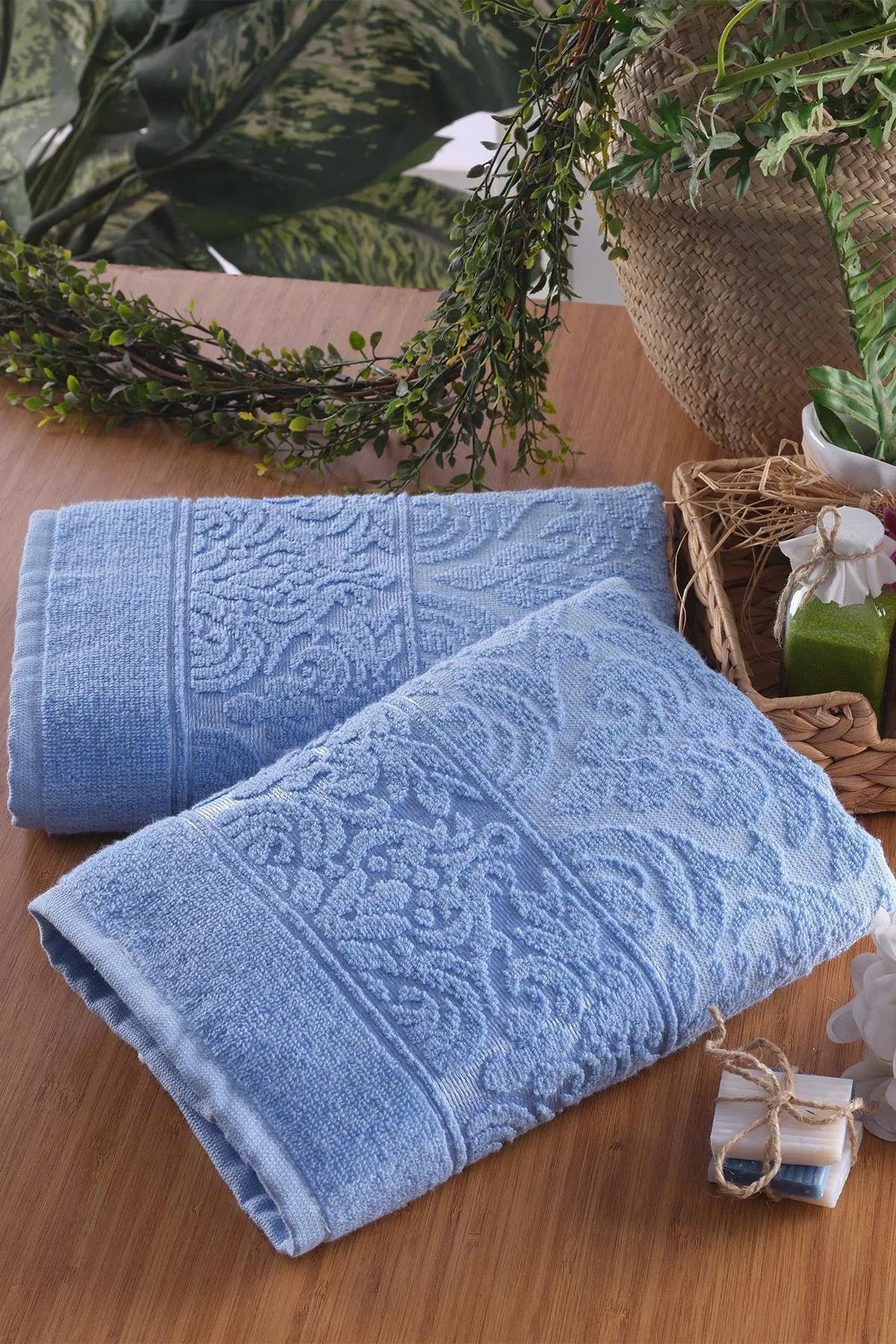 - Pet fence foldable indoorZeynep Textile Bathroom Blue Soft Set of 2 50x90 Cm Hand & Face Towels