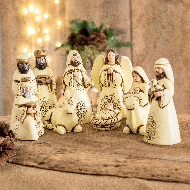 Pet ProductsSweet Hope Handmade Ceramic Nativity Scene from El Salvador (10 Pieces)