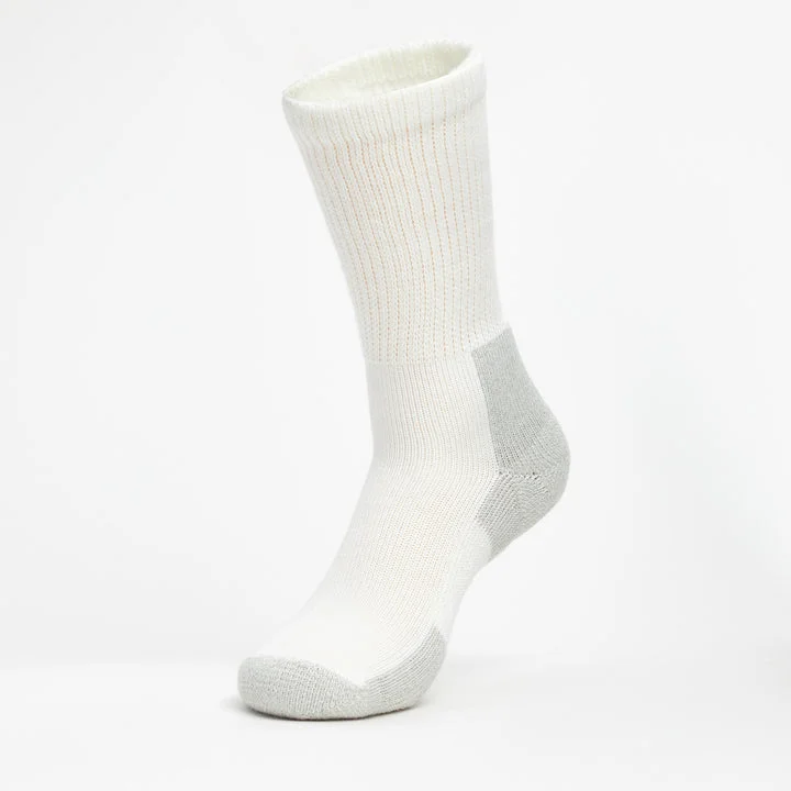 ---Maximum Cushion Crew Running Sock - White/Platinum