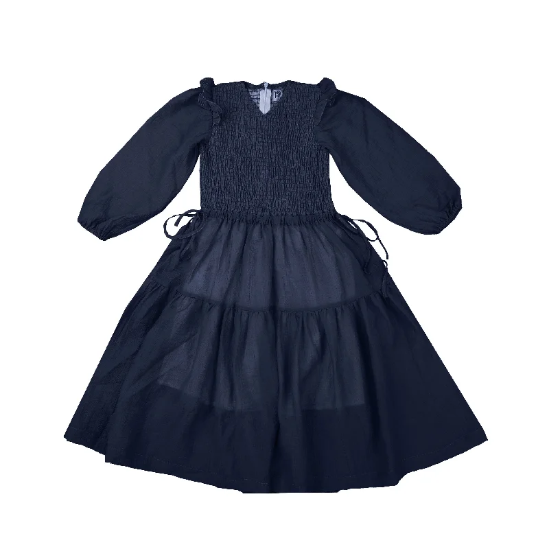 - Organic cotton dog bibsNoma Navy Smocked Shoulder Frill Dress