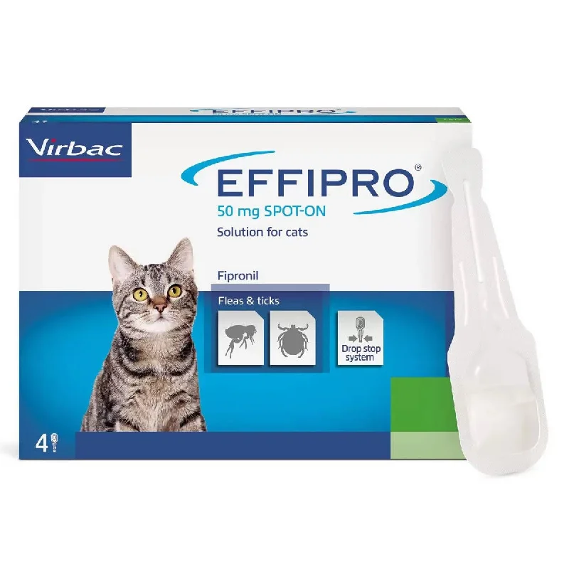 - Foldable and portable cat bagEffipro® Spot-On Flea and Tick Treatment for Cats (1kg+), 4 x 50mg