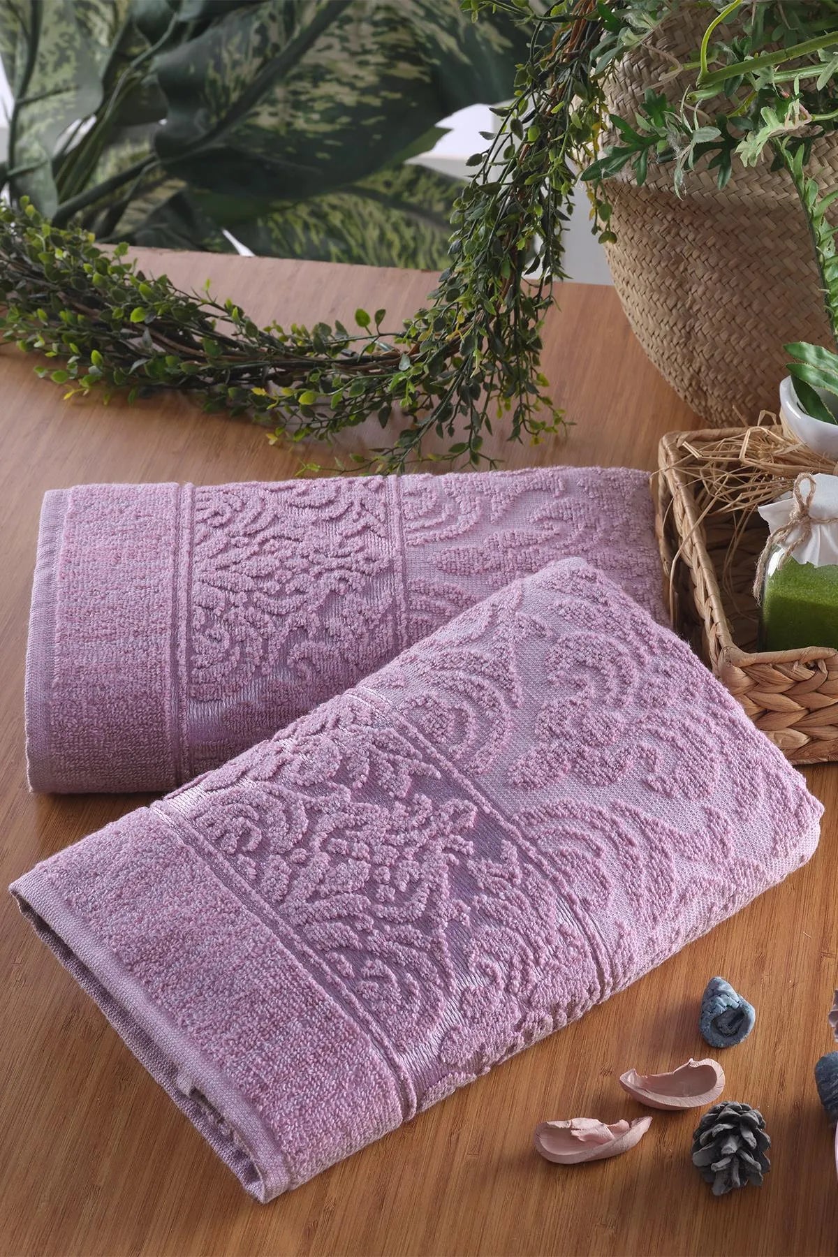 - Dog disposable foam shower gelZeynep Textile Bathroom Purple Soft Set of 2 50x90 Cm Hand & Face Towels