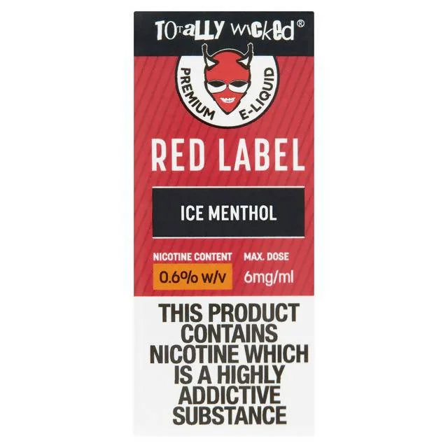 Pet ProductsTotally Wicked Red Label Premium E-Liquid Ice Menthol 10ml (6mg)