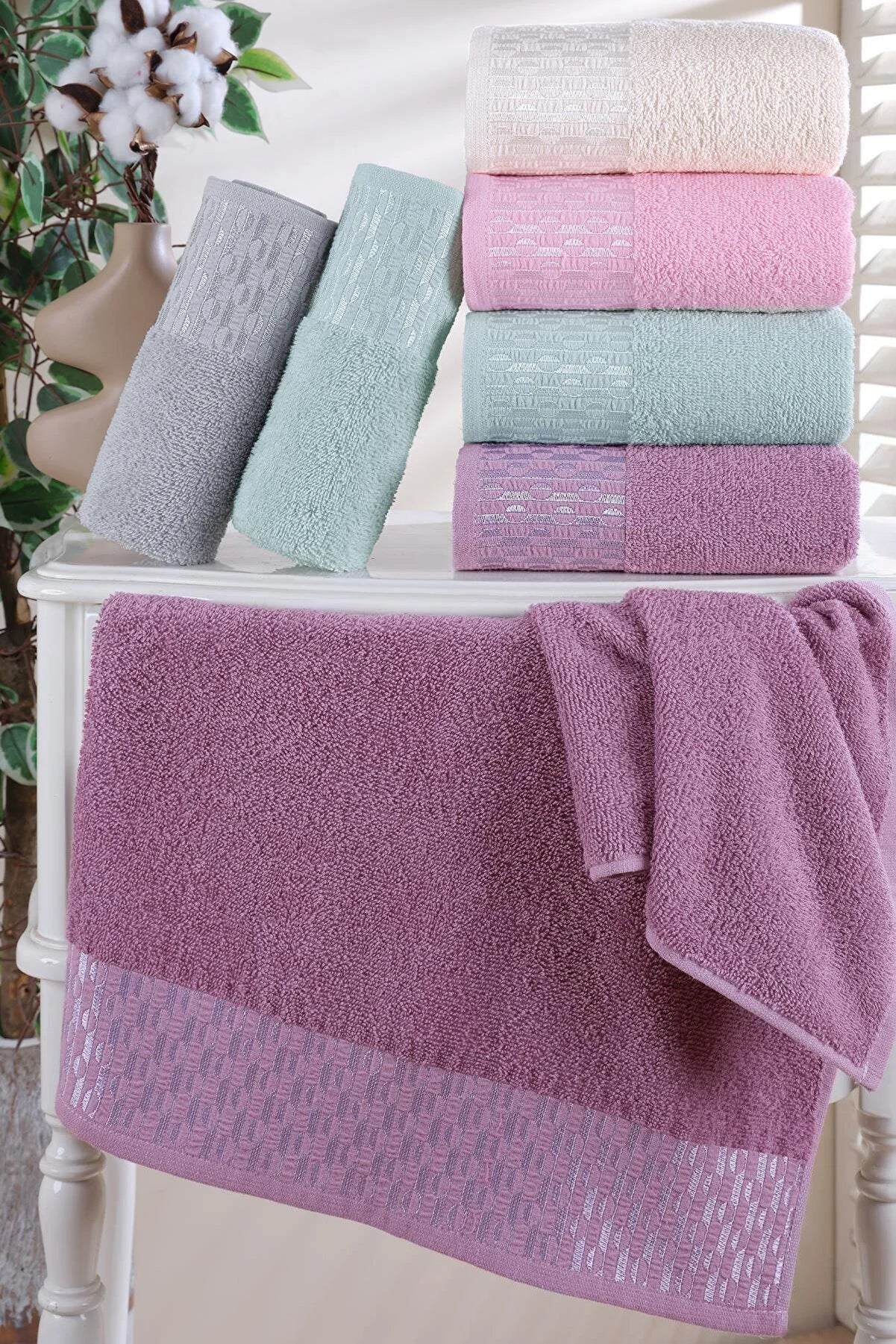 - Cat anti-jump window safety netZeynep Tekstil Bathroom Set of 6 50x90 cm Hand & Face Towels