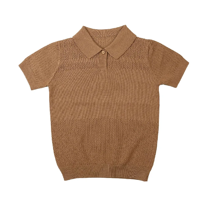 - Rabbit grass rack to prevent waste food boxNoma Cinnamon Pointelle Knit Polo