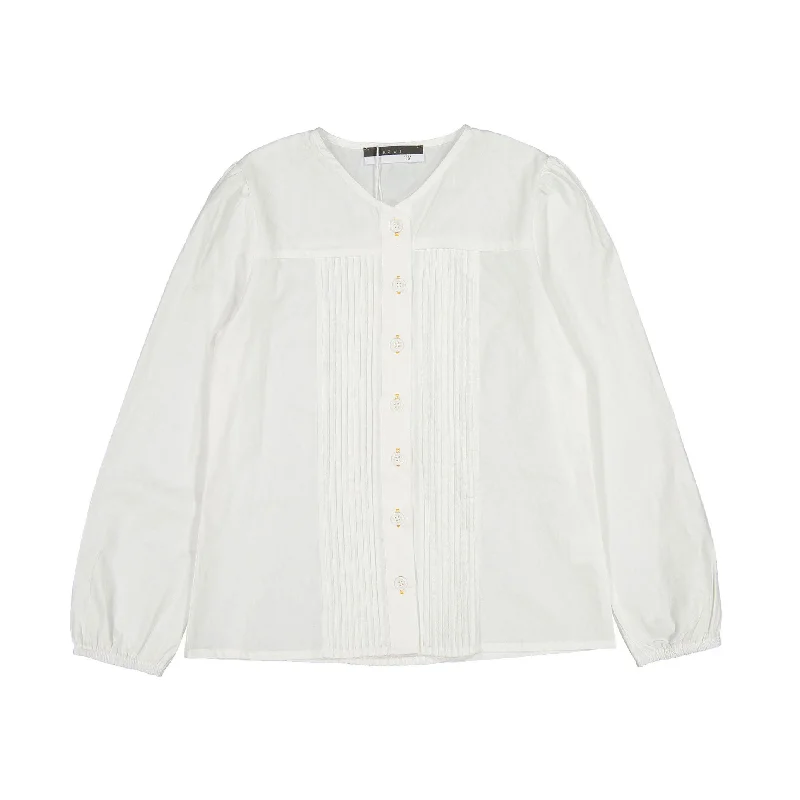 - Rabbit grass rack to prevent waste food boxROWE White Pleated Blouse