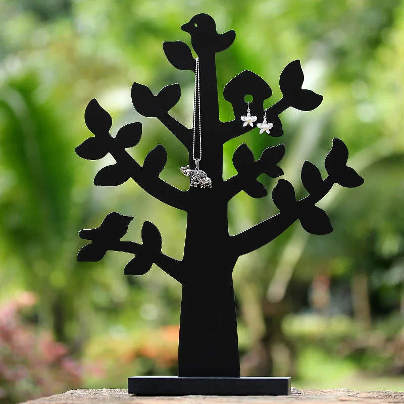 - Cat hair ball removal and hair removal creamBird Habitat in Black Wood Jewelry Tree with Bird in Black from Thailand