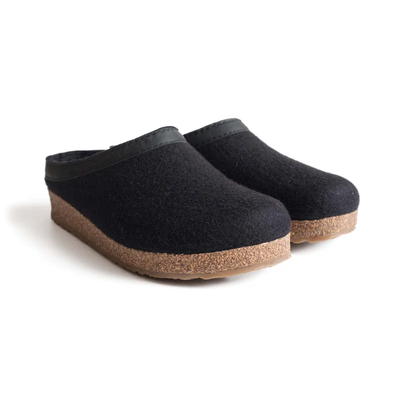 - Organic cotton dog bibsGrizzly Leather Trim Wool Felt Clog Slipper - Black