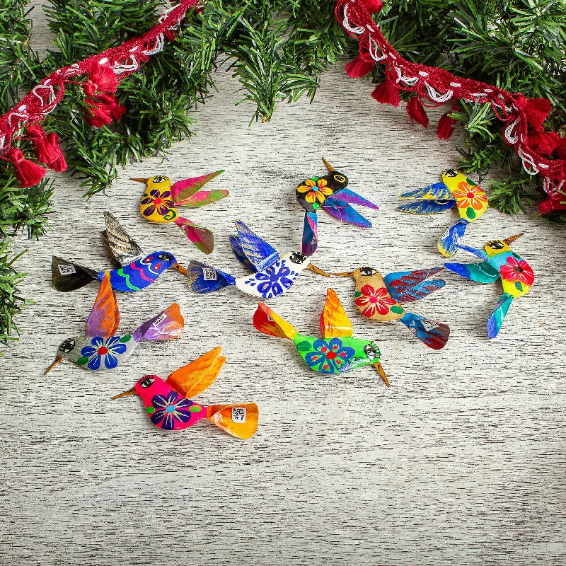 - Pet stroller can be taken on the planeHovering Hummingbirds Hand Painted Garland of Mexican Hummingbirds