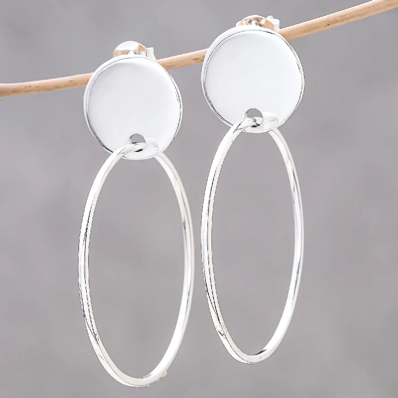 - Deodorizing cat litter tofu litterMoon Rings Circular Modern Sterling Silver Dangle Earrings