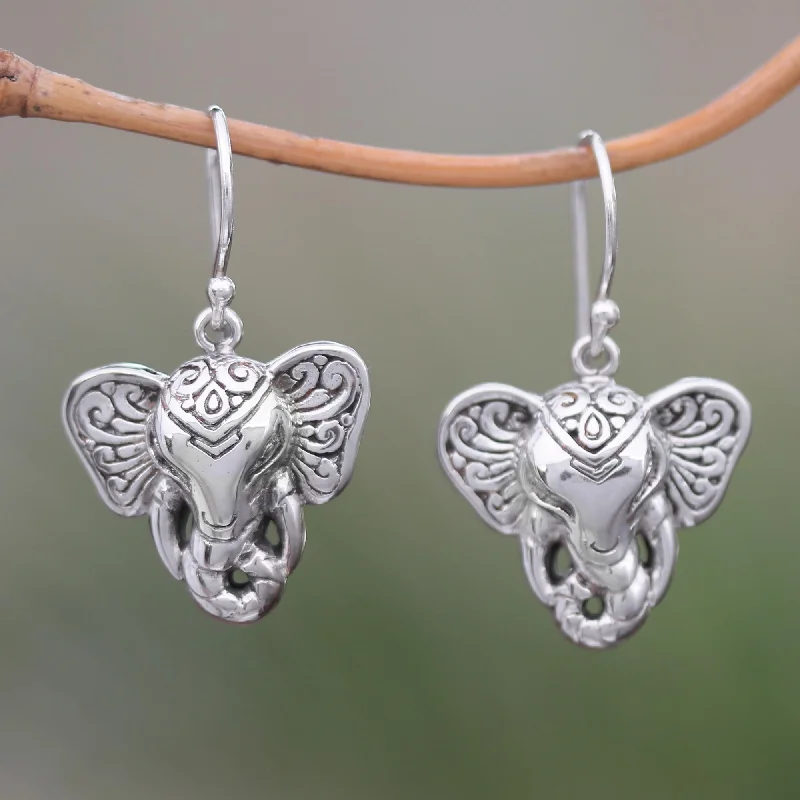 - Winter dog thick down jacketElephant King Sterling Silver Elephant Dangle Earrings from Bali