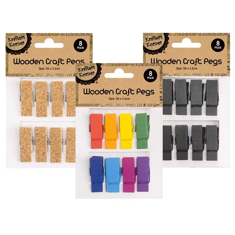 - Organic cotton dog bibsWooden Craft Pegs, 8pk, 3 Asstd Colours