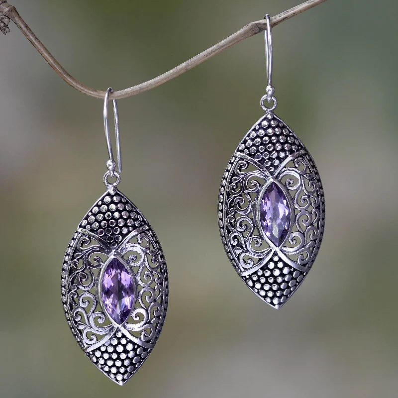 - Automatic induction pet water dispenserElegant Origin Amethyst in Handcrafted Sterling Silver Earrings