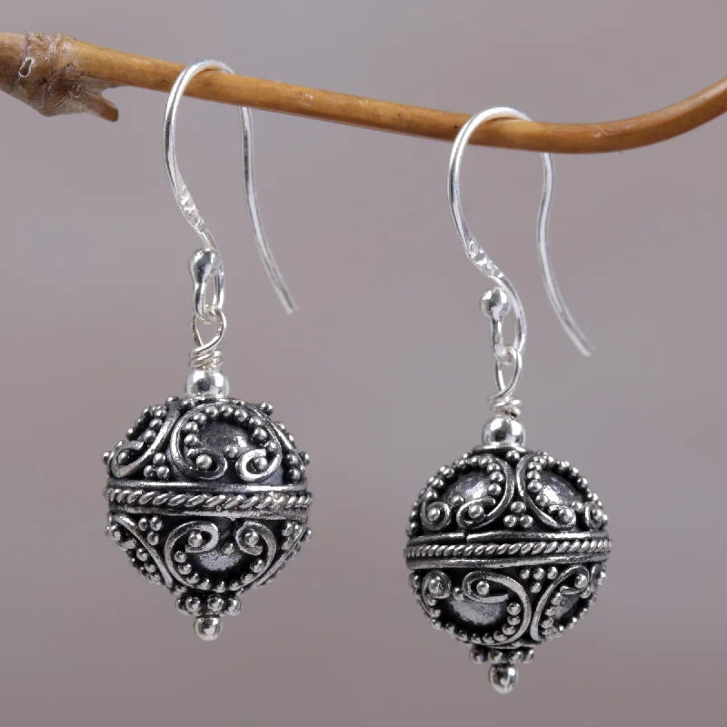 - Hamster silent running wheel to prevent chewingMajestic Bali Sterling Silver Ornate Dangle Earrings from Indonesia