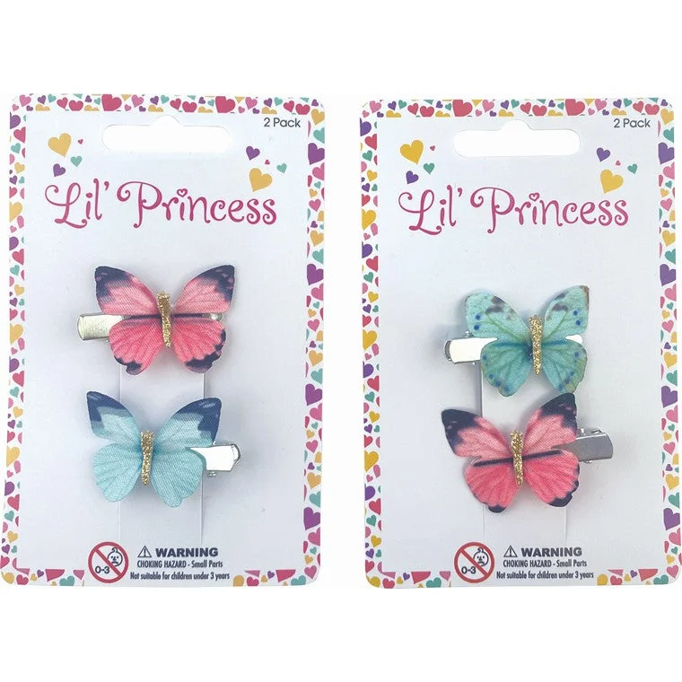 - ​​Pet toys under    yuanLittle Princess  Hair Clip, Butterflies, 2pk