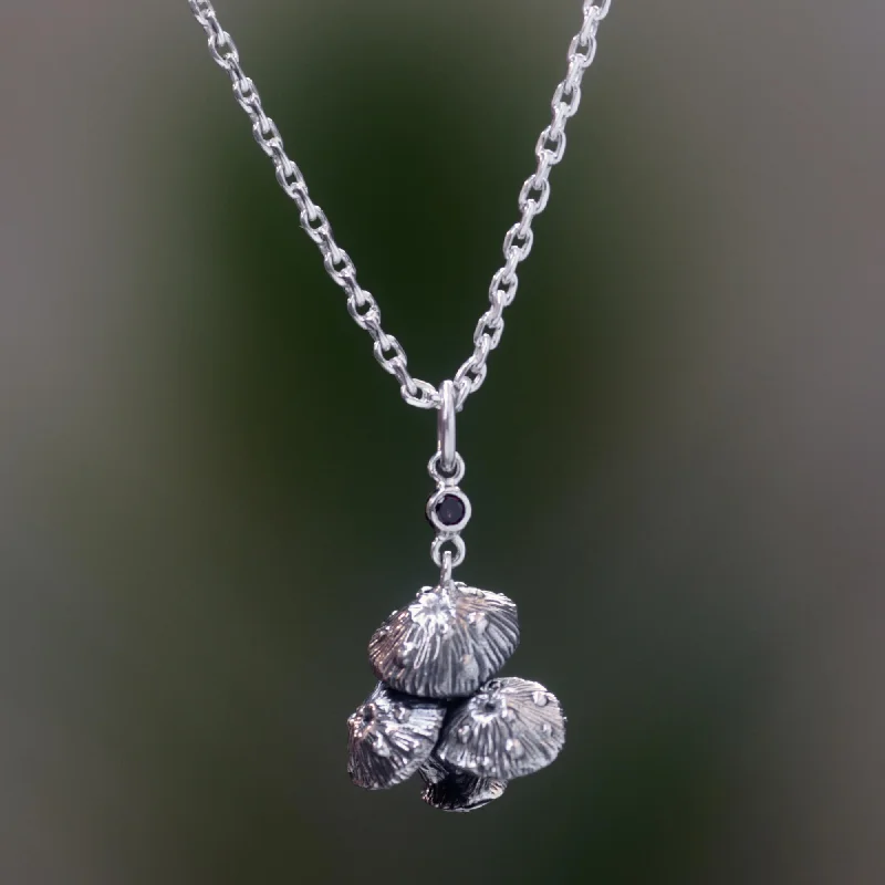 - Winter dog thick down jacketForest Mushroom Garnet pendant necklace