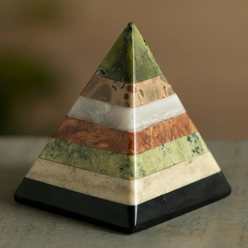 - Deodorizing cat litter tofu litterSpirit Pyramid Layered Gemstone Pyramid Sculpture from Peru