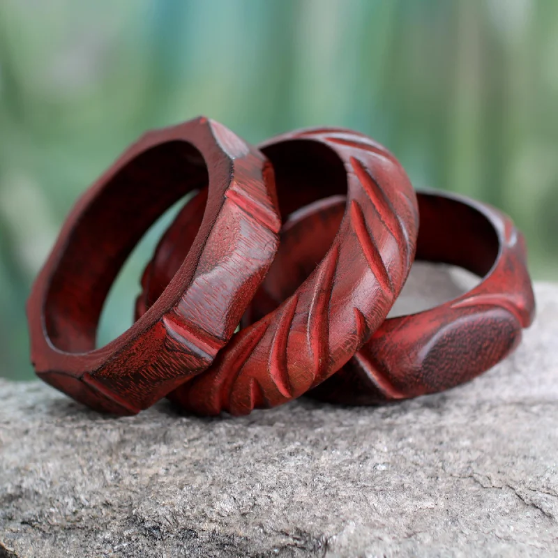 - Custom pet birthday cakeIndian Romance Hand Carved Mango Wood Bangle Bracelets India (Set of 3)