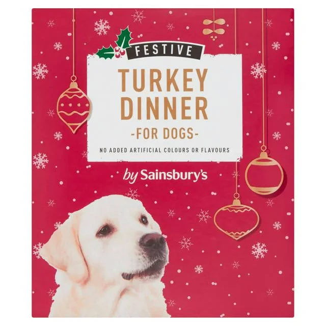 - ​​Christmas pet Christmas clothingSainsbury's Festive Turkey Dinner for Dogs 395g