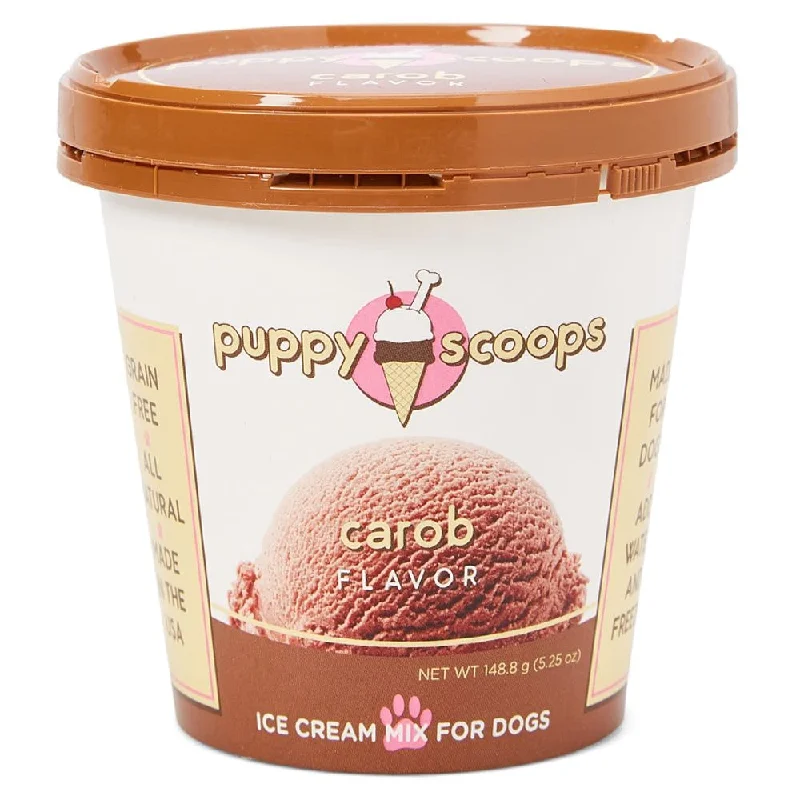 - Organic cotton dog bibsPuppy Scoops Carob Flavour Ice Cream Mix For Dogs