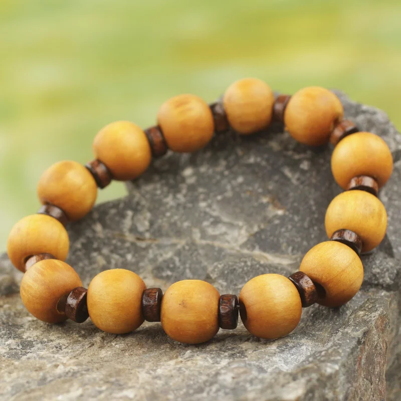 - Teething and chewing toys for puppiesLabadi Warmth Handcrafted Stretch Bracelet with Wood Beads