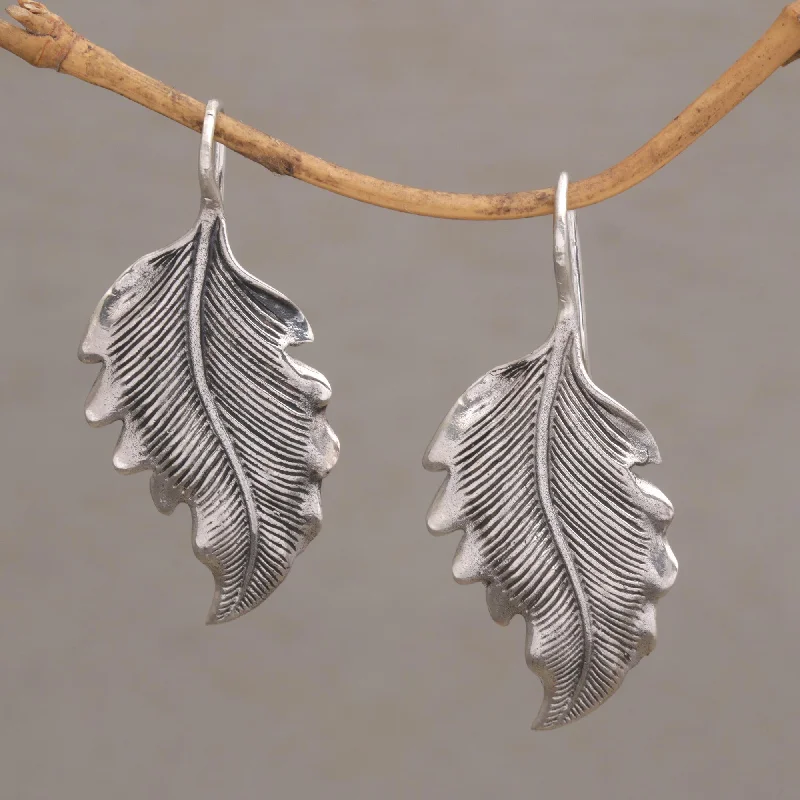 - Winter warm clothes for short-haired dogsGermander Leaf Combination Finish Silver Leaf Drop Earrings