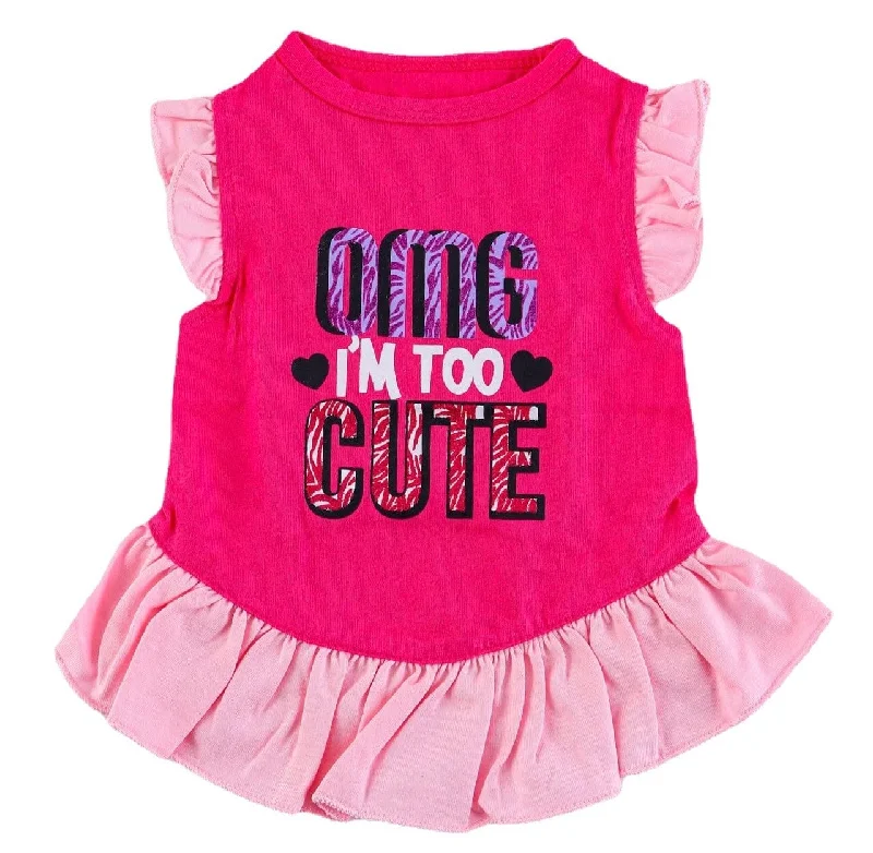 Pet custom clothesKUTKUT Small Dog Dress Pet Tutu Dress Puppy Dress Cute Dog Princess Skirt Elegant Pet Summer Apparel Doggie Clothes for Small Dogs Cats Pets (OMG Pink)