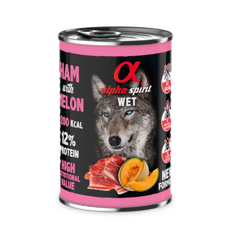 - ProNevus dog food palatabilityAlpha Spirit Ham with Melon Wet Dog Food