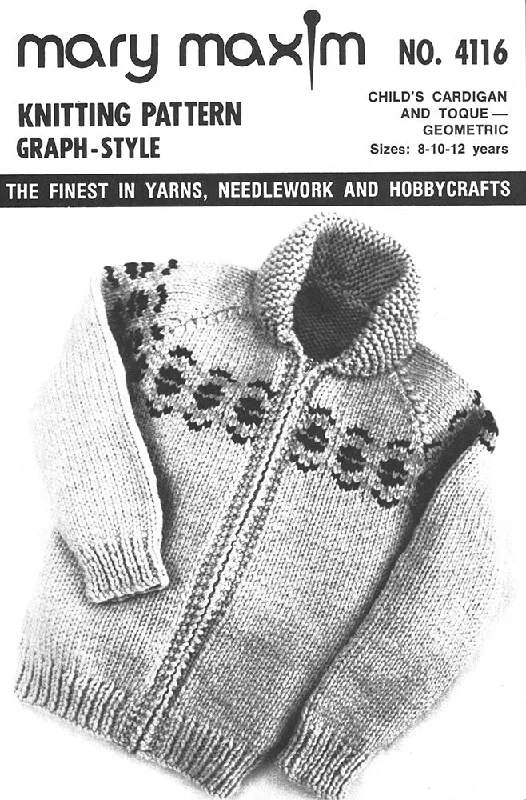 - Foldable and portable cat bagChild's Cardigan & Toque - Geometric Pattern