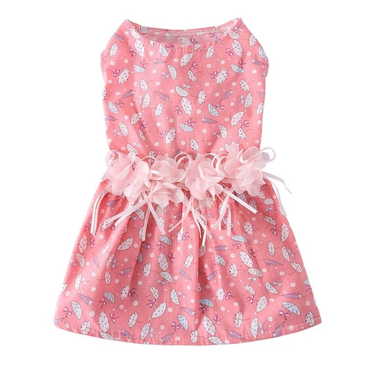 Cat clothesKUTKUT Small Dog Dress - Umbrellas Print Small Dog Dress Puppy Dress Dog Cloth, Sleeveless Summer Clothes Cute Dog Apparel for Small Dog Girls ( Pink )