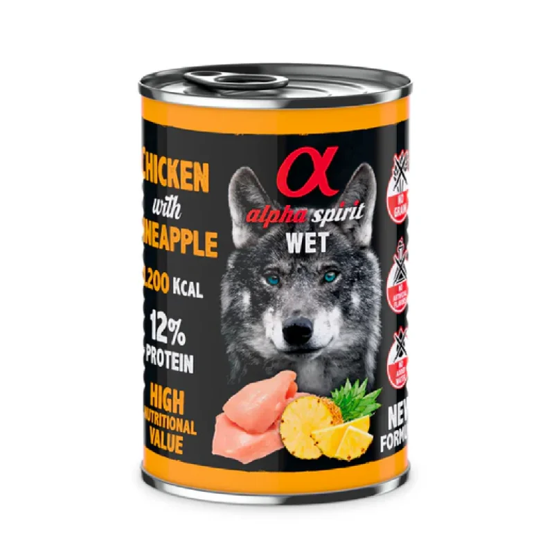  -Fish-containing dog foodAlpha Spirit Chicken with Pineapple Wet Dog Food