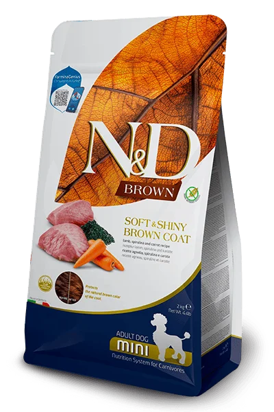  -Fish-containing dog foodFarmina - N&D Brown Coat - Lamb, Norwegian Kelp, and Carrot Recipe (Dry Dog Food) - Sample