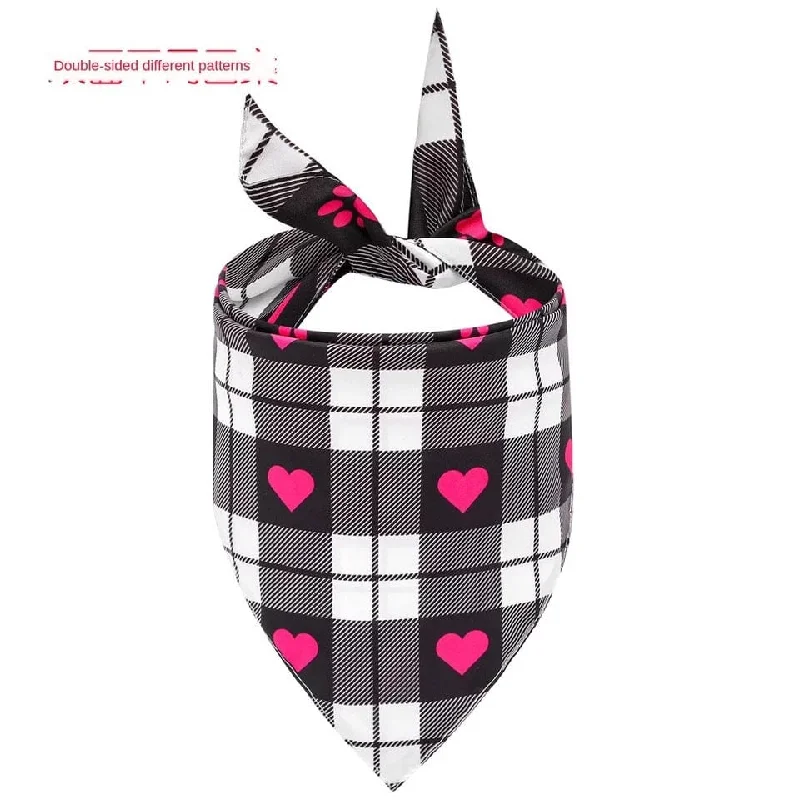 Pet ClothesKUTKUT Valentines Day Dog Bandana | Reversible Dog Triangle Scarf | Dog Wedding Bandana Heart Paws Print Pet Kerchief Accessories for Large Medium Small Dogs Cats Pets